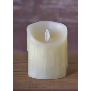Cream Drip Moving Flame LED Candle 3in by 4in 2