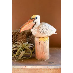 Carved Wood Pelican On A Piling 4