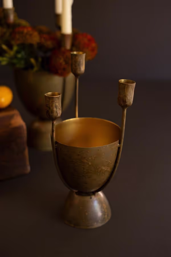 Set of 2 Taper Candelabras with Planters