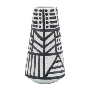 CER, 8" ECLECTIC VASE, BLACK/WHITE 1