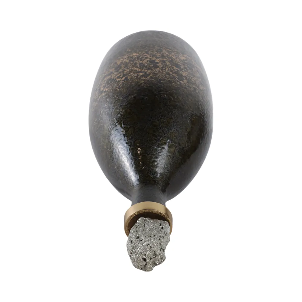 FARLEYDALE BLACK GLASS VASE 18 (IN)