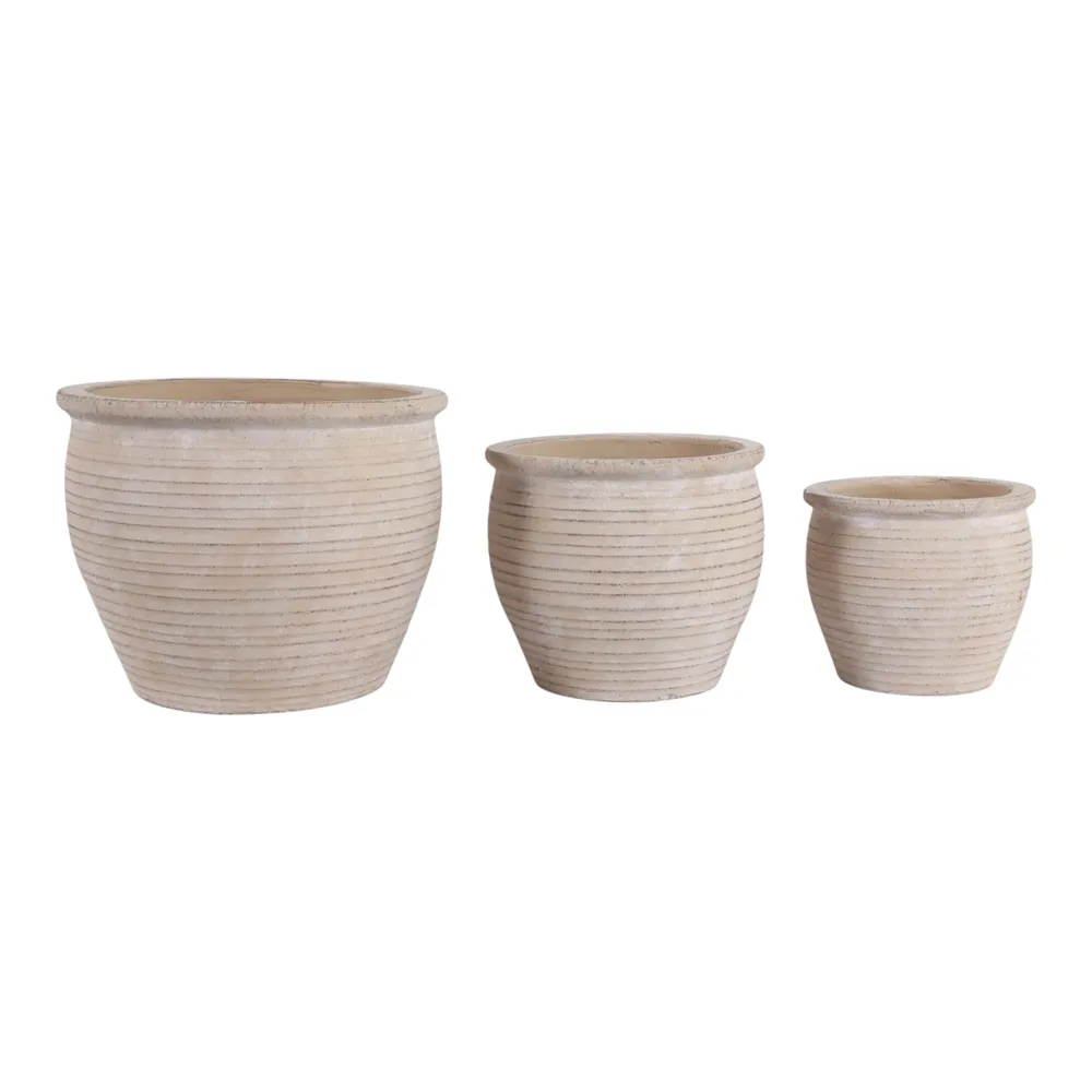 LUTHERHOLM SET OF 3 BROWN PLANTER 8 (IN)