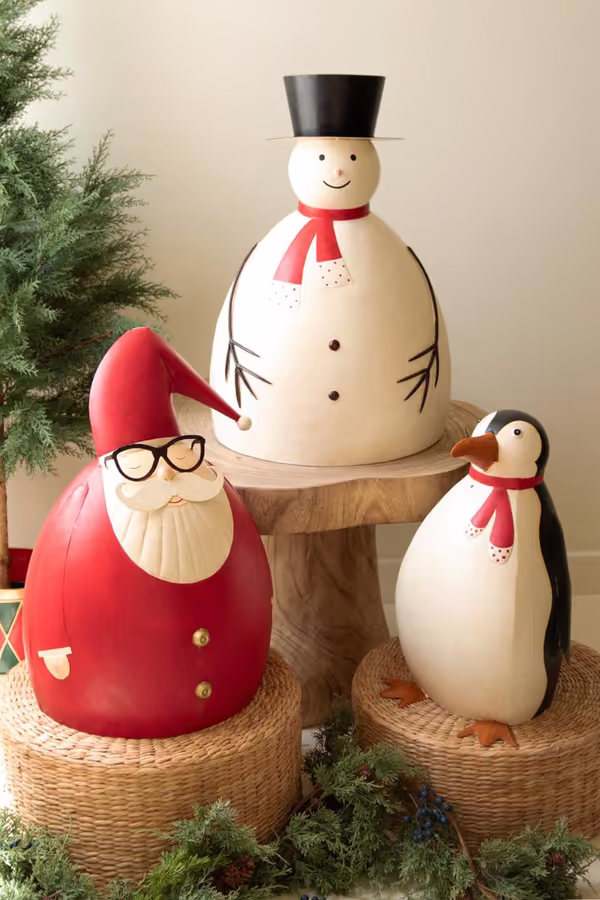Large Painted Metal Snowman