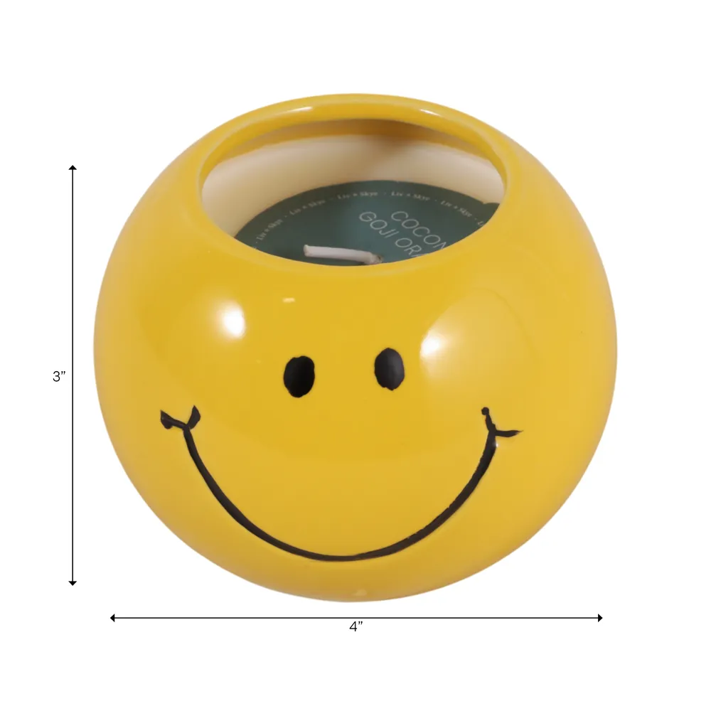 DIXONSTONE COCONUT GOJI SMILEY FACE CANDLE 3 (IN)