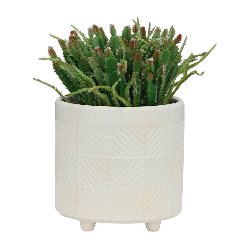 EMMETLAKE SET OF 2 WHITE PLANTER 8 (IN)