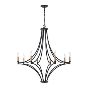Spanish Villa 36'' Wide 8-Light Chandelier - Charcoal 3
