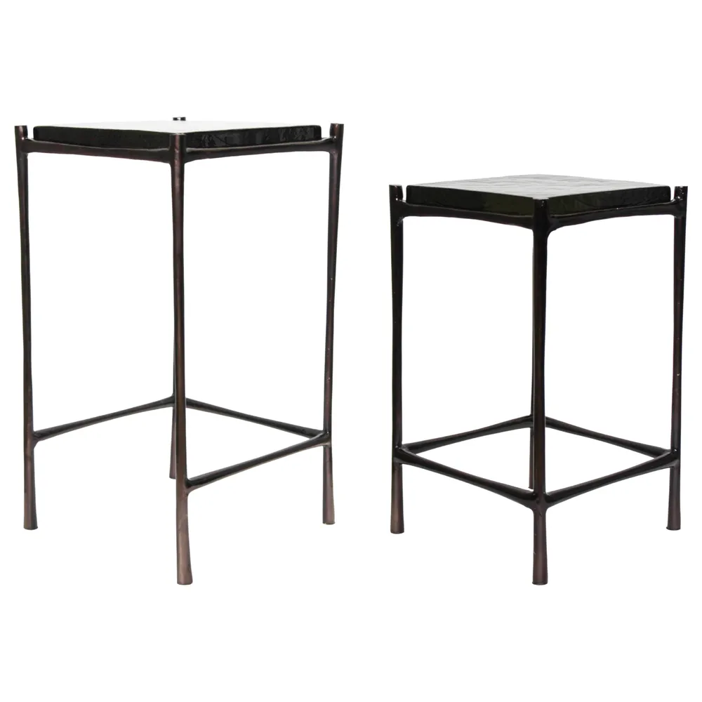 DRAKEROSE SET OF 2 BLACK TABLE 25 (IN)