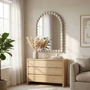 22X30 LARGE KNOBBY ARCH MIRROR, WHITE 10