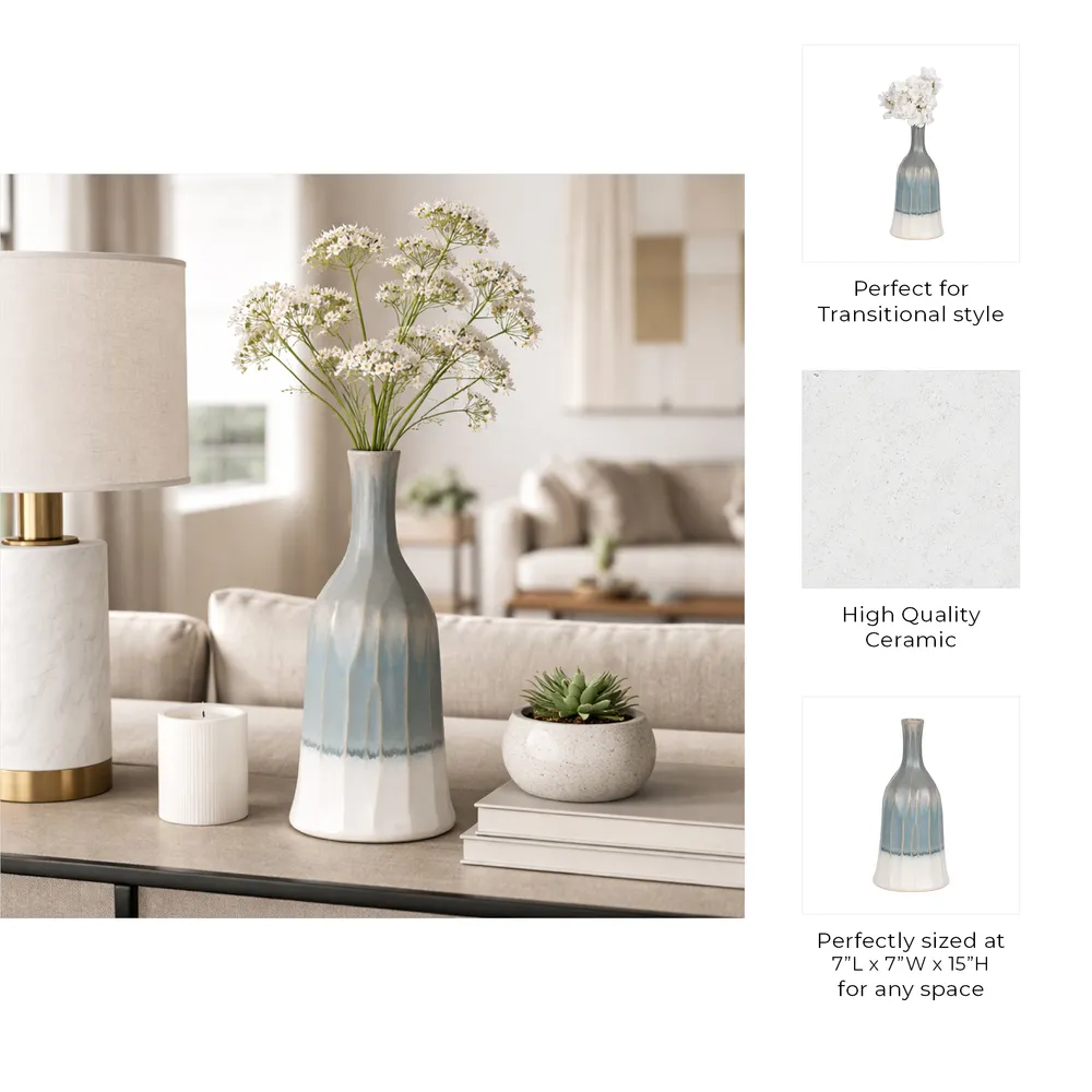 CARVERPORT BLUE VASE 15 (IN)