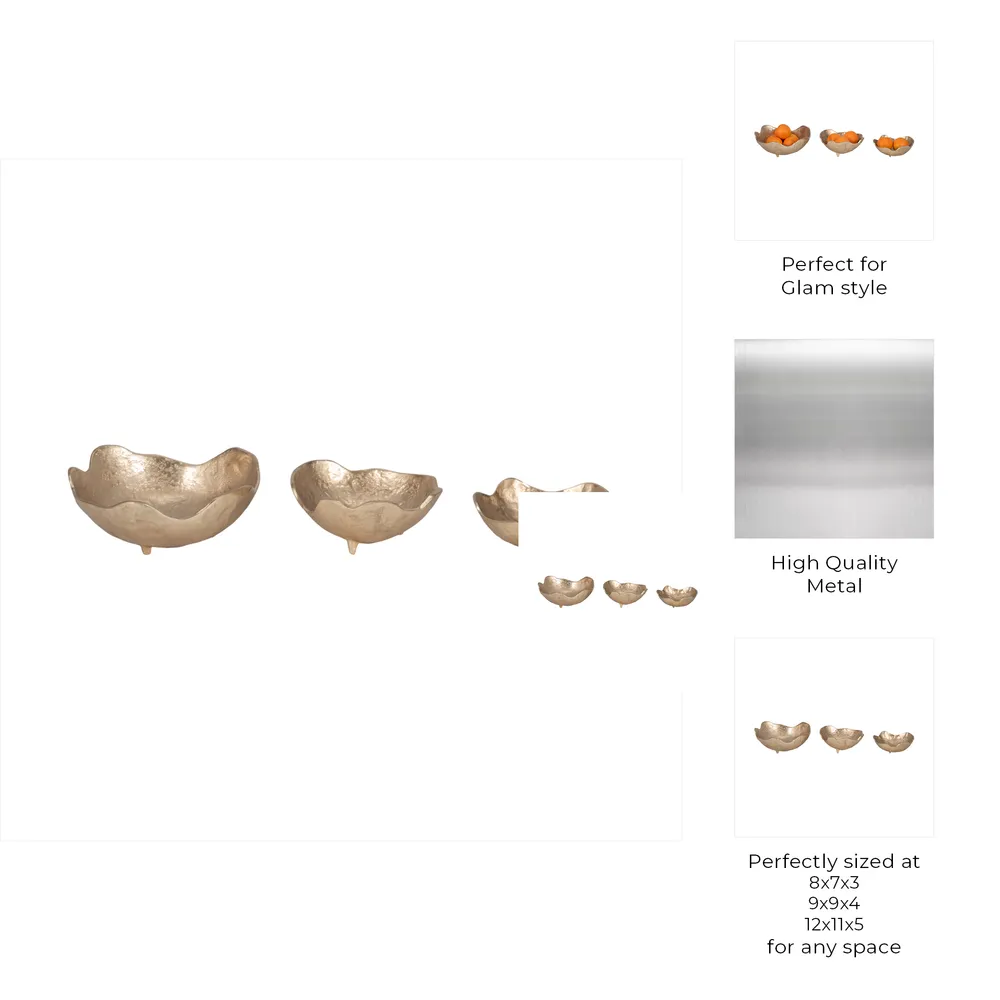DORSEYHAVEN SET OF 3 GOLD BOWLS 5 (IN)