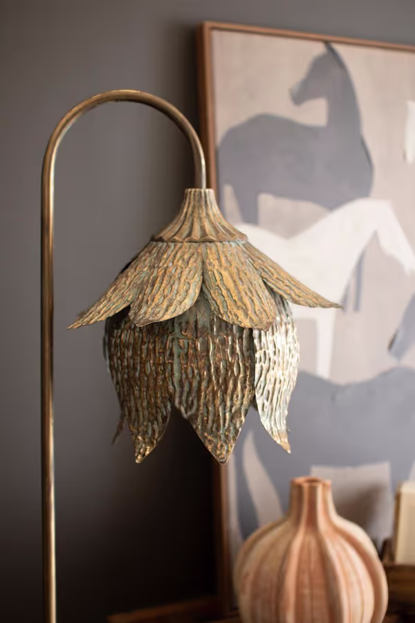 Antique Brass Tulip Floor Lamp