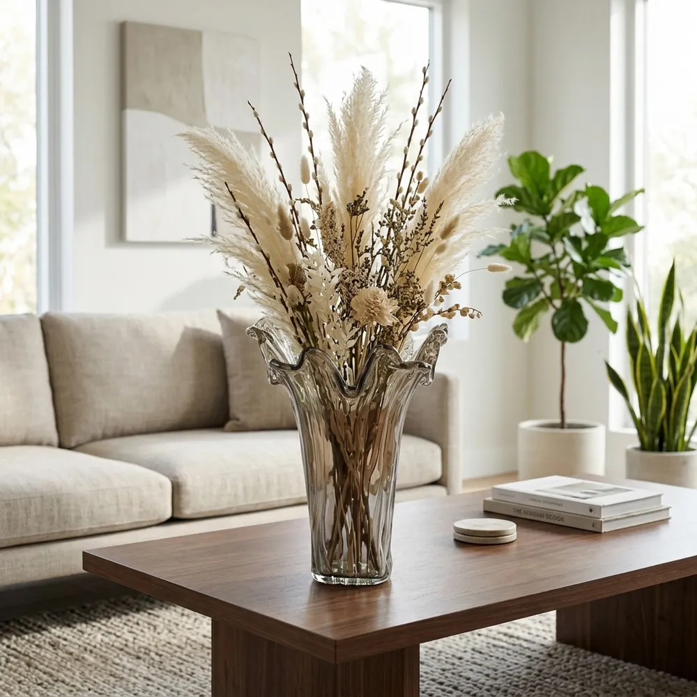 CLAYMORE GRAY GLASS VASE 15 (IN)