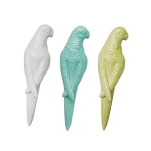 S/3 CERAMIC 11.75" MULTICOLORED PARROTS 1