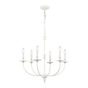 Hartford 25'' Wide 6-Light Chandelier - Farmhouse White 1