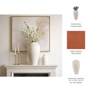 CANTONLAND WHITE VASE 17 (IN) 10