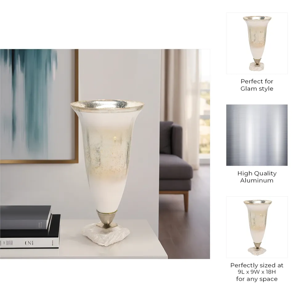 DAMIENVIEW SILVER GLASS VASE 18 (IN)