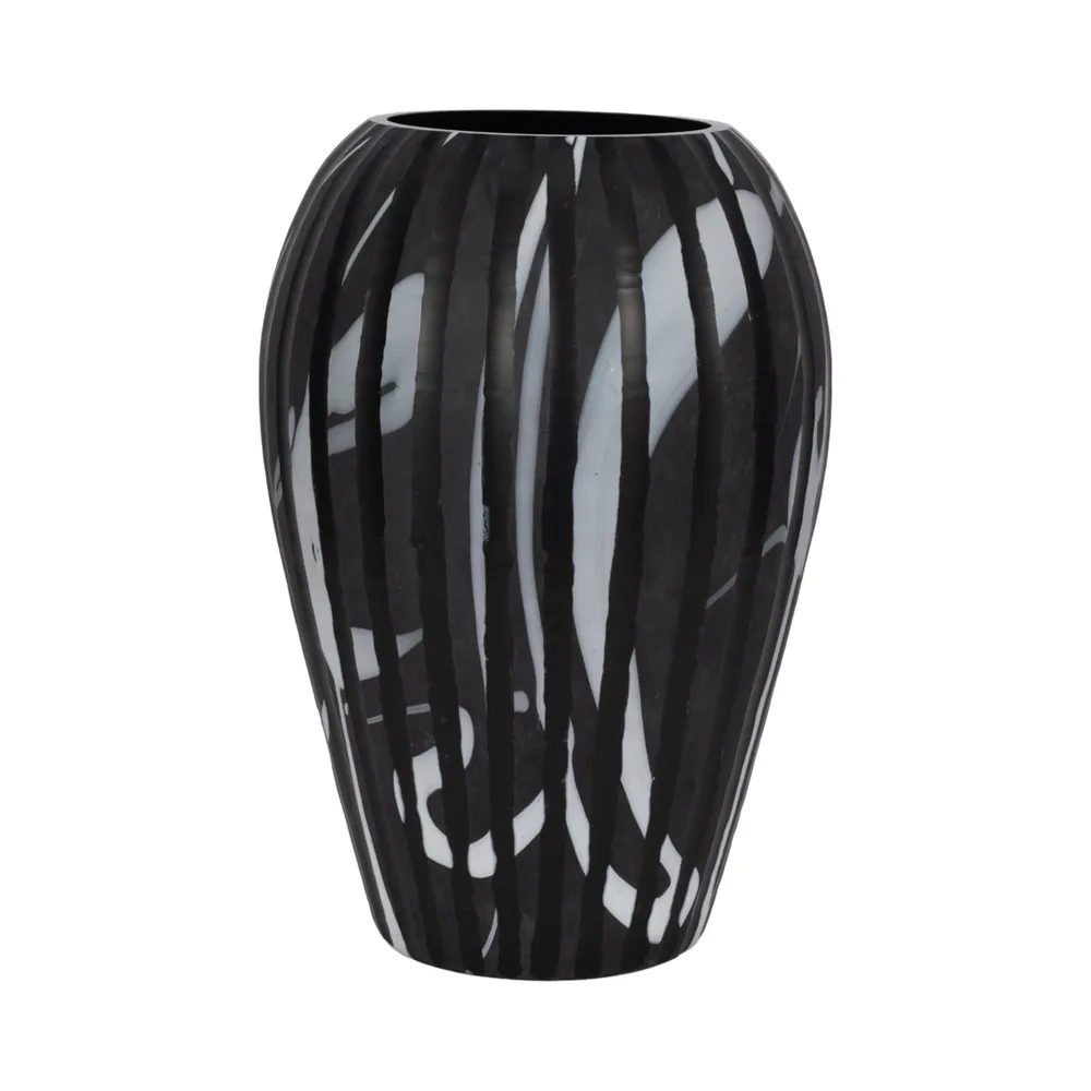 GARFIELDTON BLACK GLASS VASE 19 (IN)