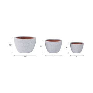 BYRONHAM SET OF 3 WHITE PLANTER 10 (IN) 9