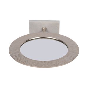 METAL 21" HAMMERED MIRROR ON STAND, SILVER 7