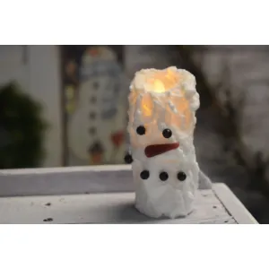 Snowman LED Moving Flame Votive 2x5in 2