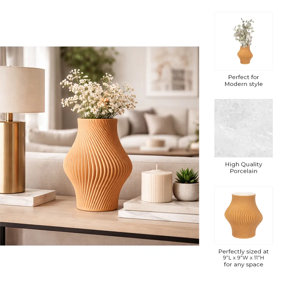 DILLONVALE BROWN VASE 11 (IN)