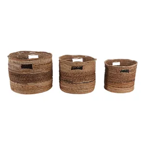 KIPWELL SET OF 3 BROWN BASKETS 13 (IN) 5