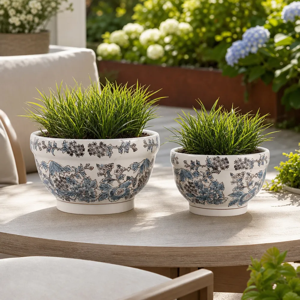 BONDVIEW SET OF 2 BLUE PLANTER 7 (IN)