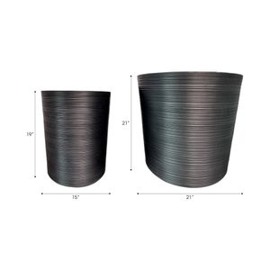 SKYEMOOR SET OF 2 BLACK PLANTER 21 (IN) 8