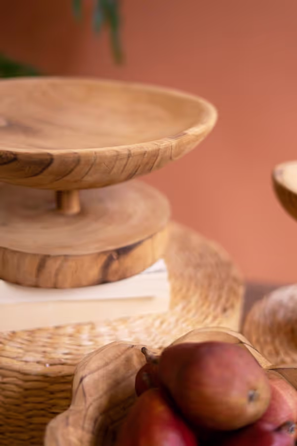 Set of 3 Wooden Compotes