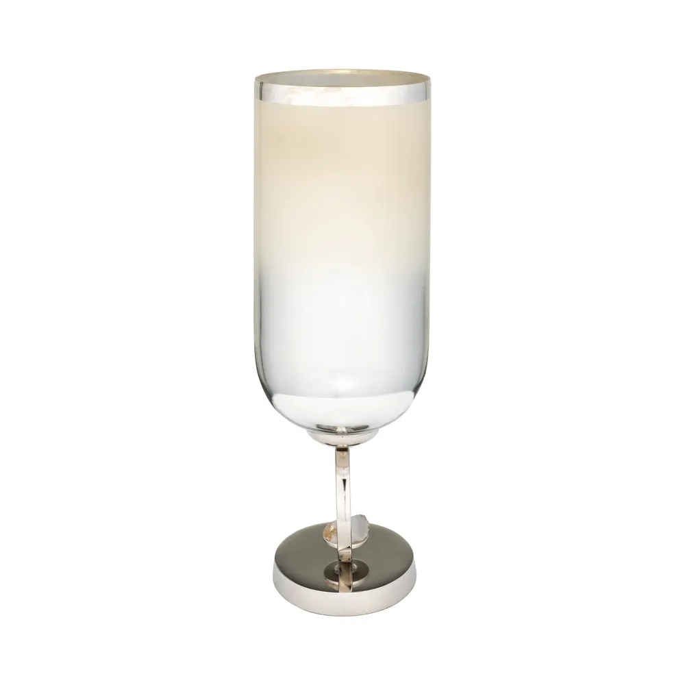 ROCKWIND WHITE GLASS VASE 17 (IN)
