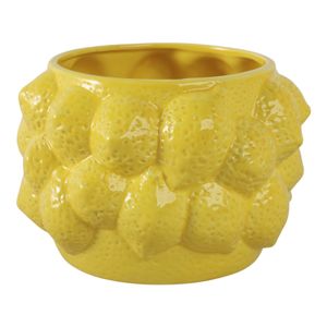 8" LEMONS FLOWER POT, YELLOW 4
