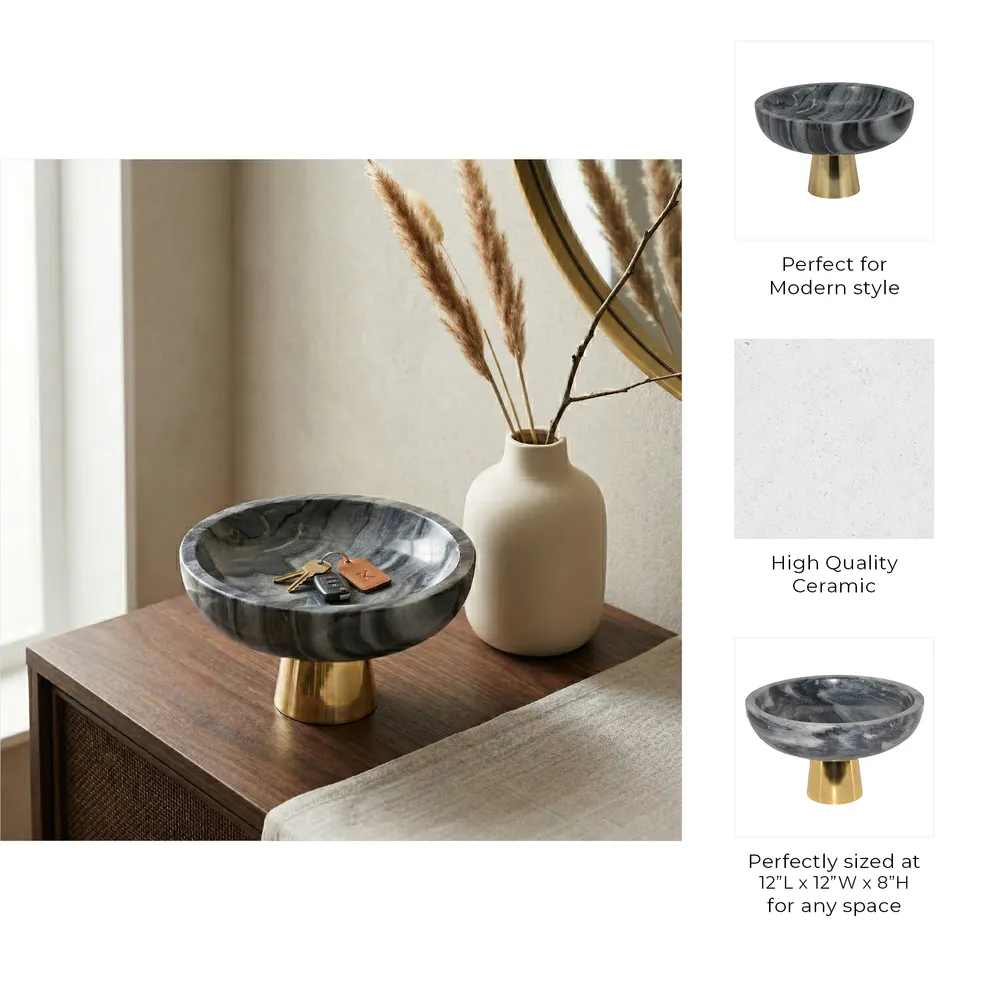 CARVERROSE GRAY BOWL 8 (IN)