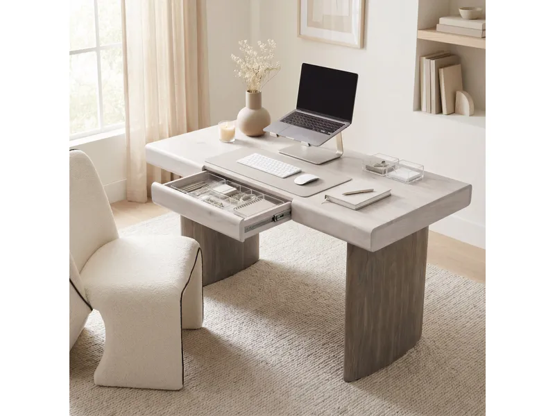 Soula Desk Whitewashed & Driftwood Gray 11