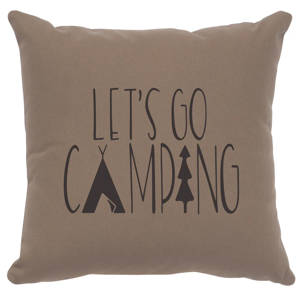 Image Pillow - Go Camping - Cotton Taupe
