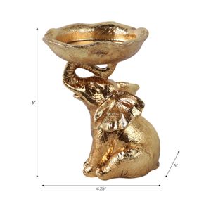 6X5" BOWL ON ELEPHANT TRUNK, GOLD 9