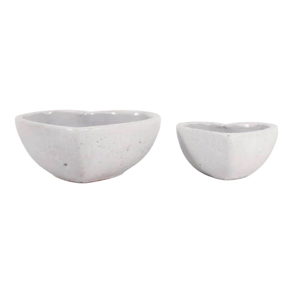 DEVONCLIFF SET OF 2 WHITE PLANTER 4 (IN)