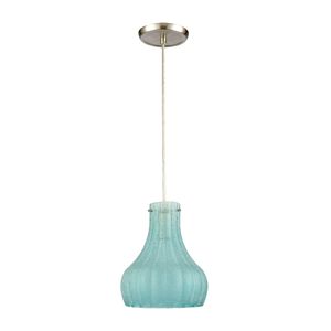 Coastal Scallop 8'' Wide 1-Light Mini Pendant - Satin Nickel 2