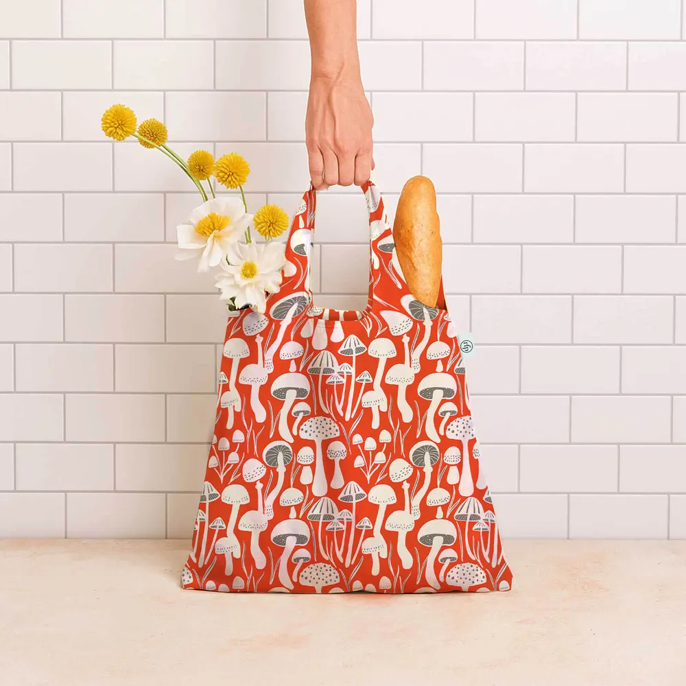 Mushrooms Red blu Reusable Shopping Bag