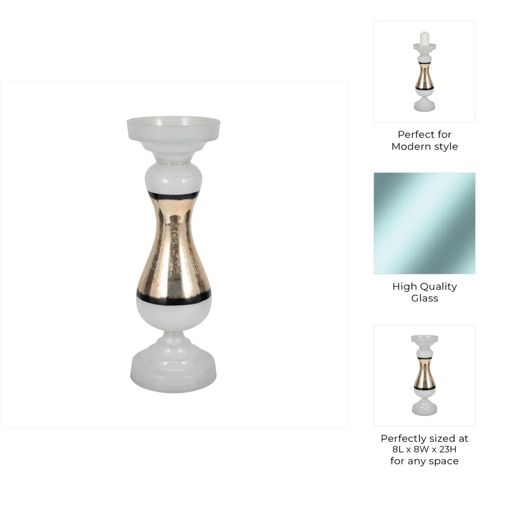 AIDENFIELD WHITE CANDLE HOLDER 23 (IN)