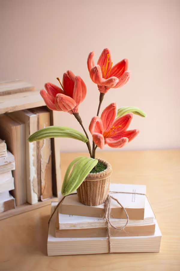 Set of 4 Pipe Cleaner Potted Flowers