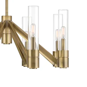 Rohe 28'' Wide 8-Light Chandelier - Aged Brass 4