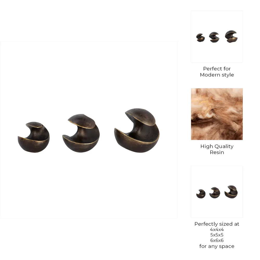 TRUEWIND SET OF 3 BLACK DECOR 6 (IN)