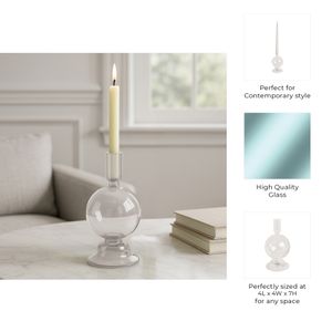 SKYLERCLIFF CLEAR CANDLE HOLDER 7 (IN) 7