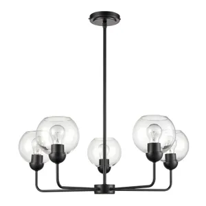 Boman 28'' Wide 5-Light Chandelier - Matte Black 2