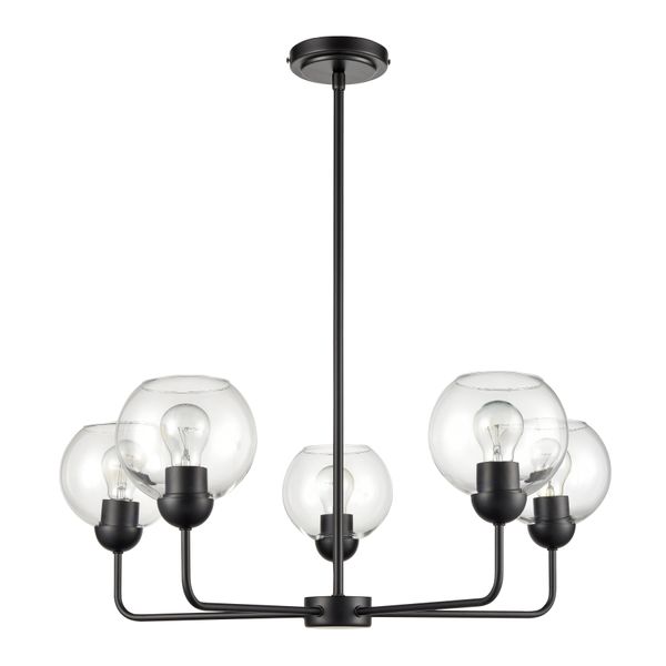 Boman 28'' Wide 5-Light Chandelier - Matte Black