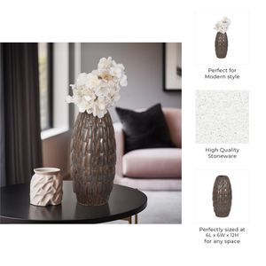 HAMDENROSE BROWN VASE 12 (IN) 9