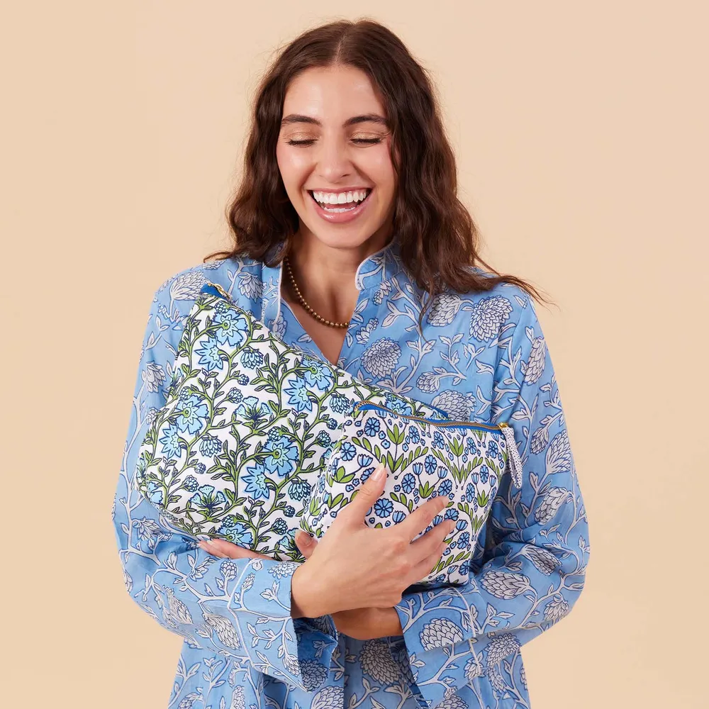 Blaire Blue Medium Essential Canvas Pouch