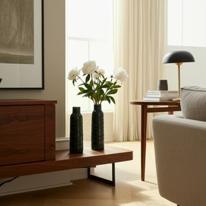 CER, 17"H TRIBAL VASE, FOREST GREEN 12