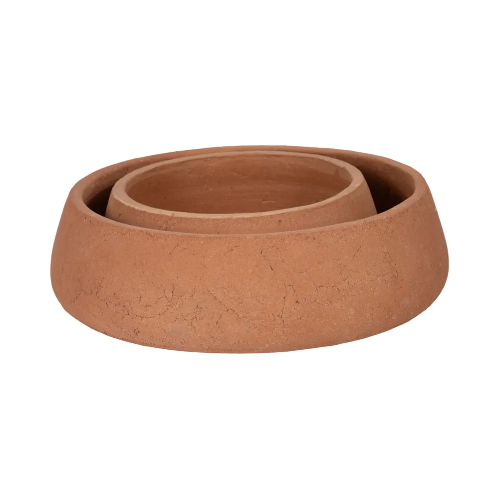 HOLLISHOLM SET OF 2 BROWN BOWLS 4 (IN)