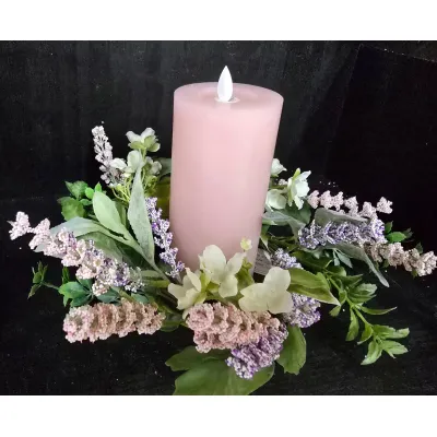 Soft Sage Bloom 4.5in Candle Ring